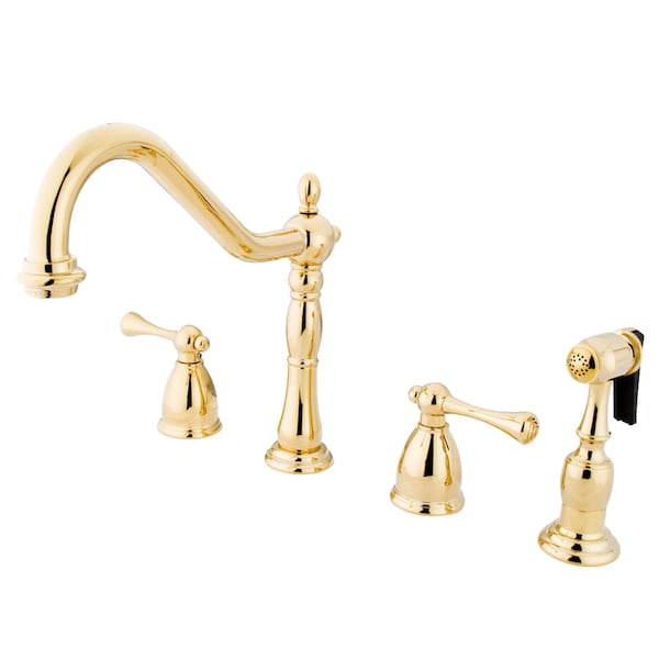 Widespread Kitchen Faucet, Polished Brass